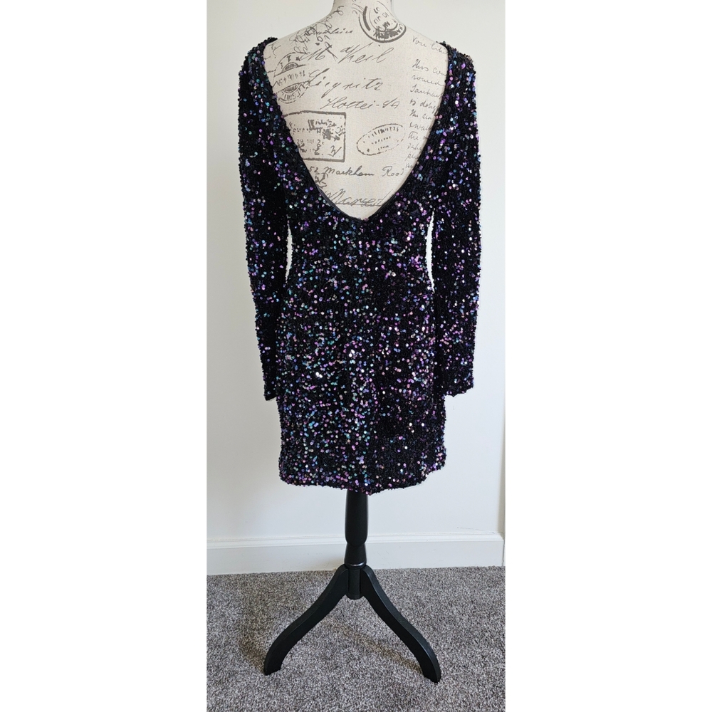 Multi-Colored Sequice Mini Dress - image 4